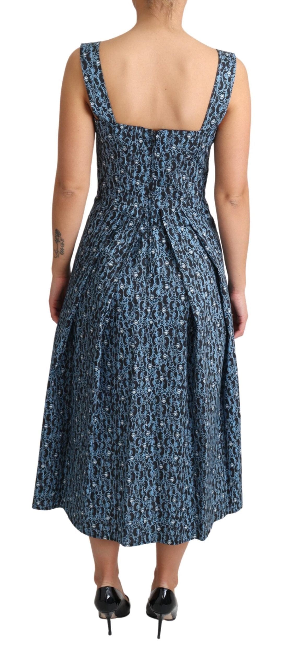 Robe trapèze bleue élégante sans manches Dolce &amp; Gabbana à cœur