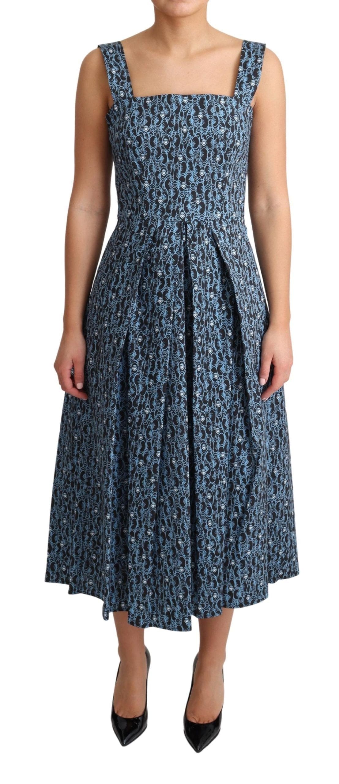 Robe trapèze bleue élégante sans manches Dolce &amp; Gabbana à cœur