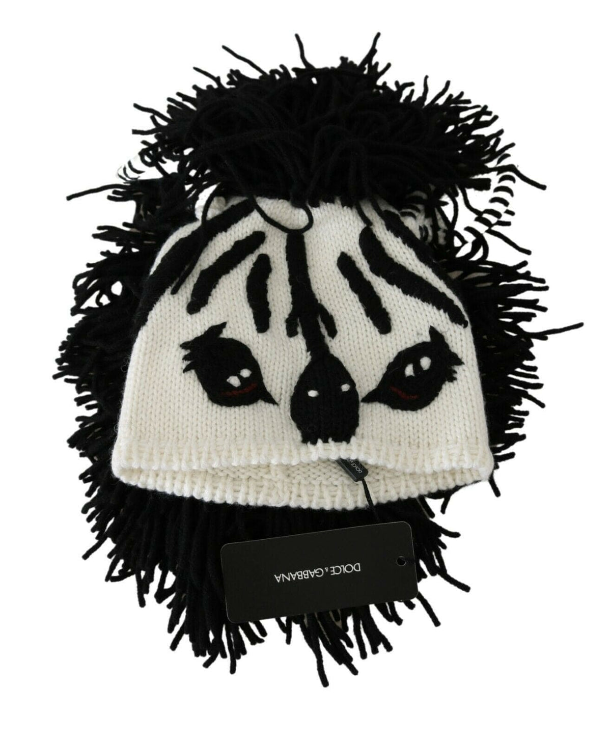 Gorro de punto de cachemira en blanco y negro de Dolce &amp; Gabbana