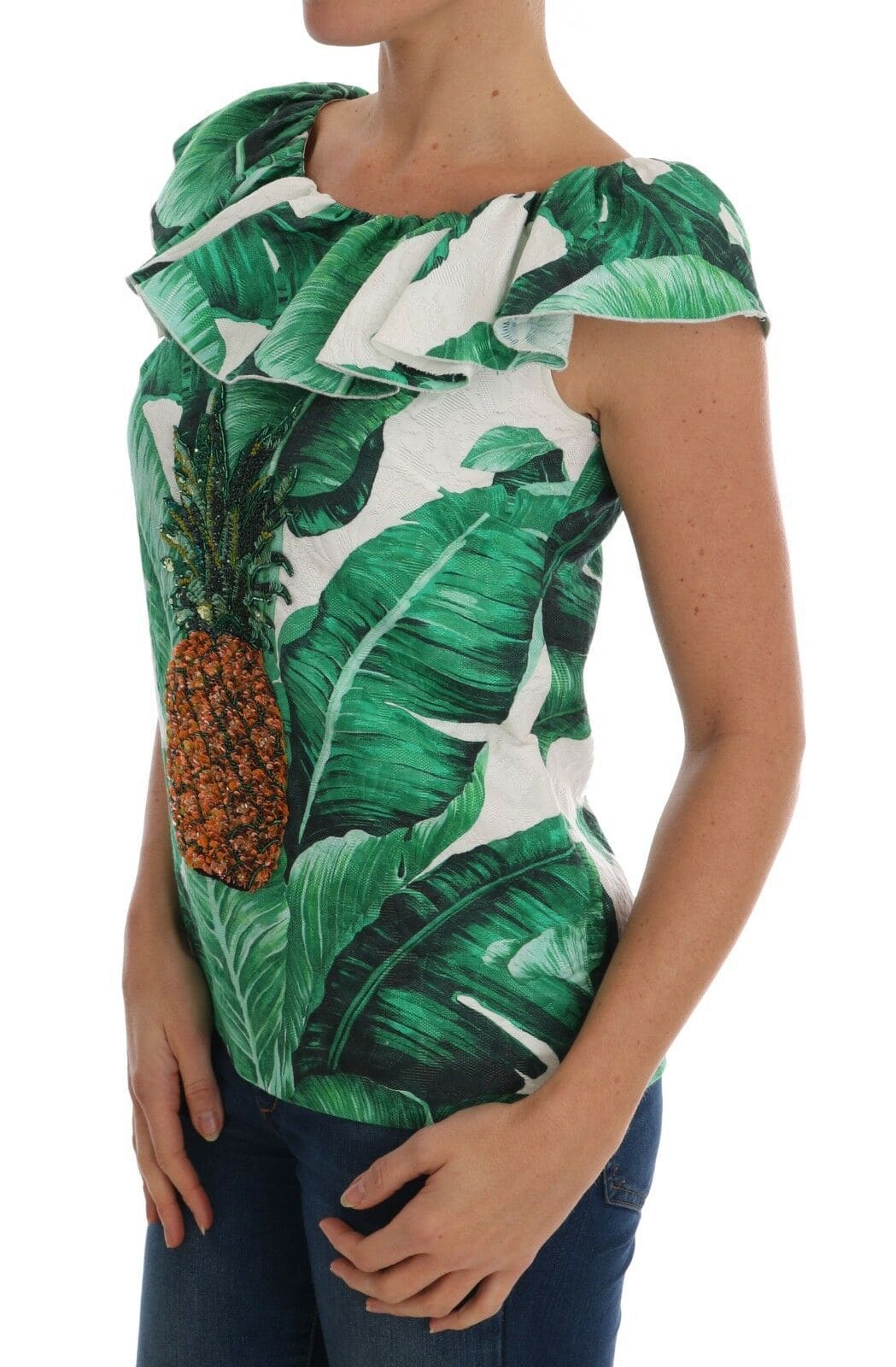 Blusa elegante con lentejuelas y diseño de piña de Dolce &amp; Gabbana