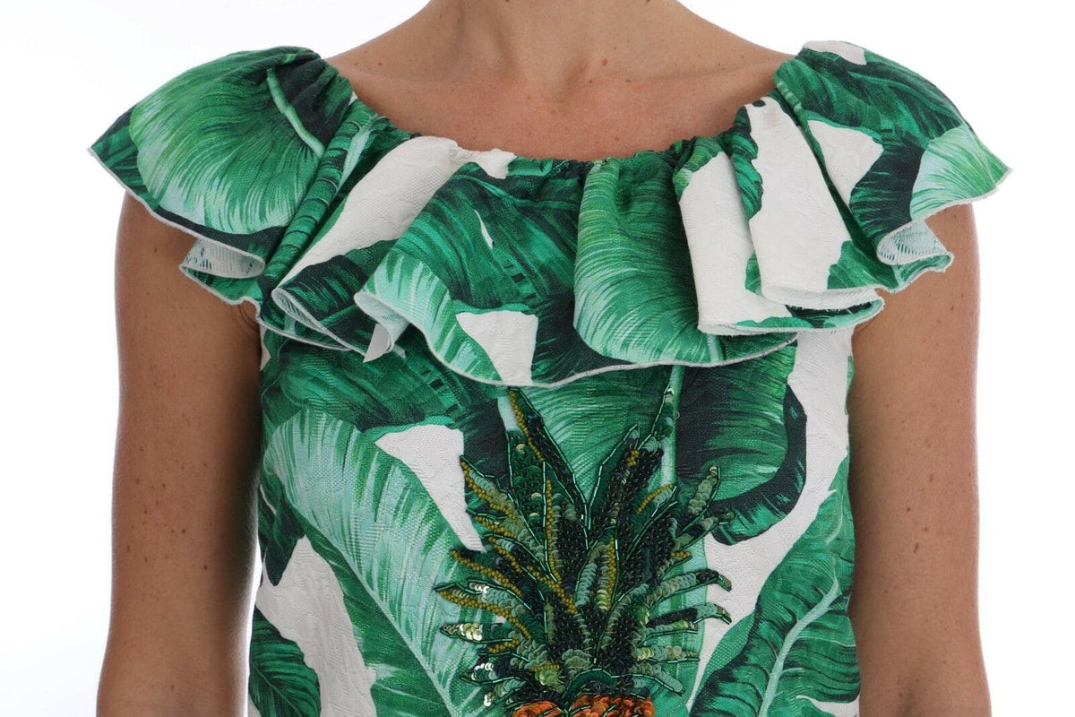 Blusa elegante con lentejuelas y diseño de piña de Dolce &amp; Gabbana