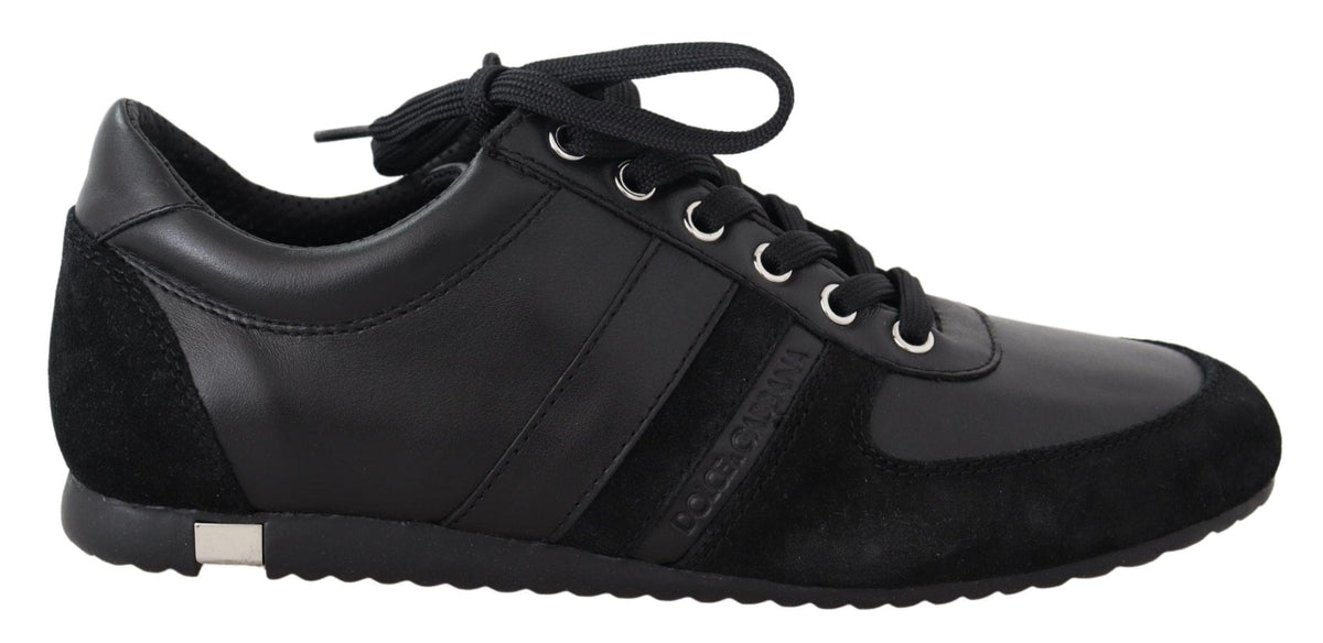 Zapatillas deportivas elegantes de piel negra de Dolce &amp; Gabbana