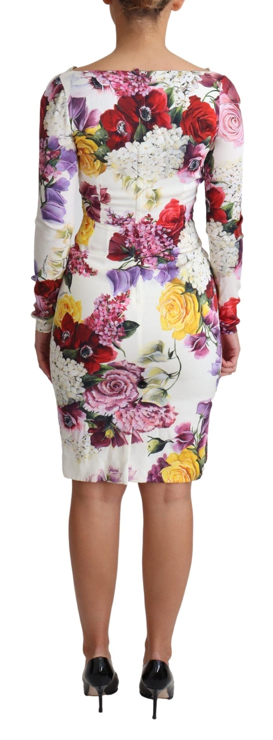 Vestido elegante de seda con estampado floral de Dolce &amp; Gabbana