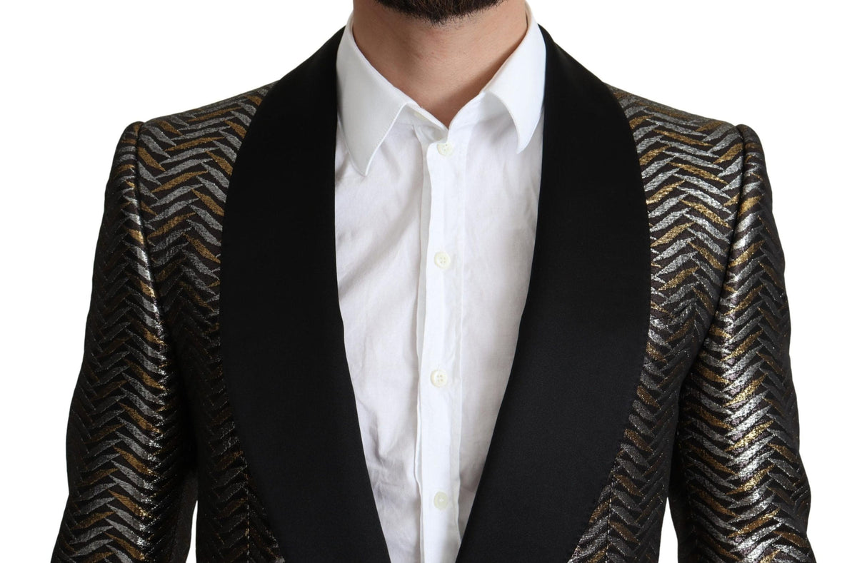 Veste blazer slim en jacquard métallisé élégant de Dolce &amp; Gabbana