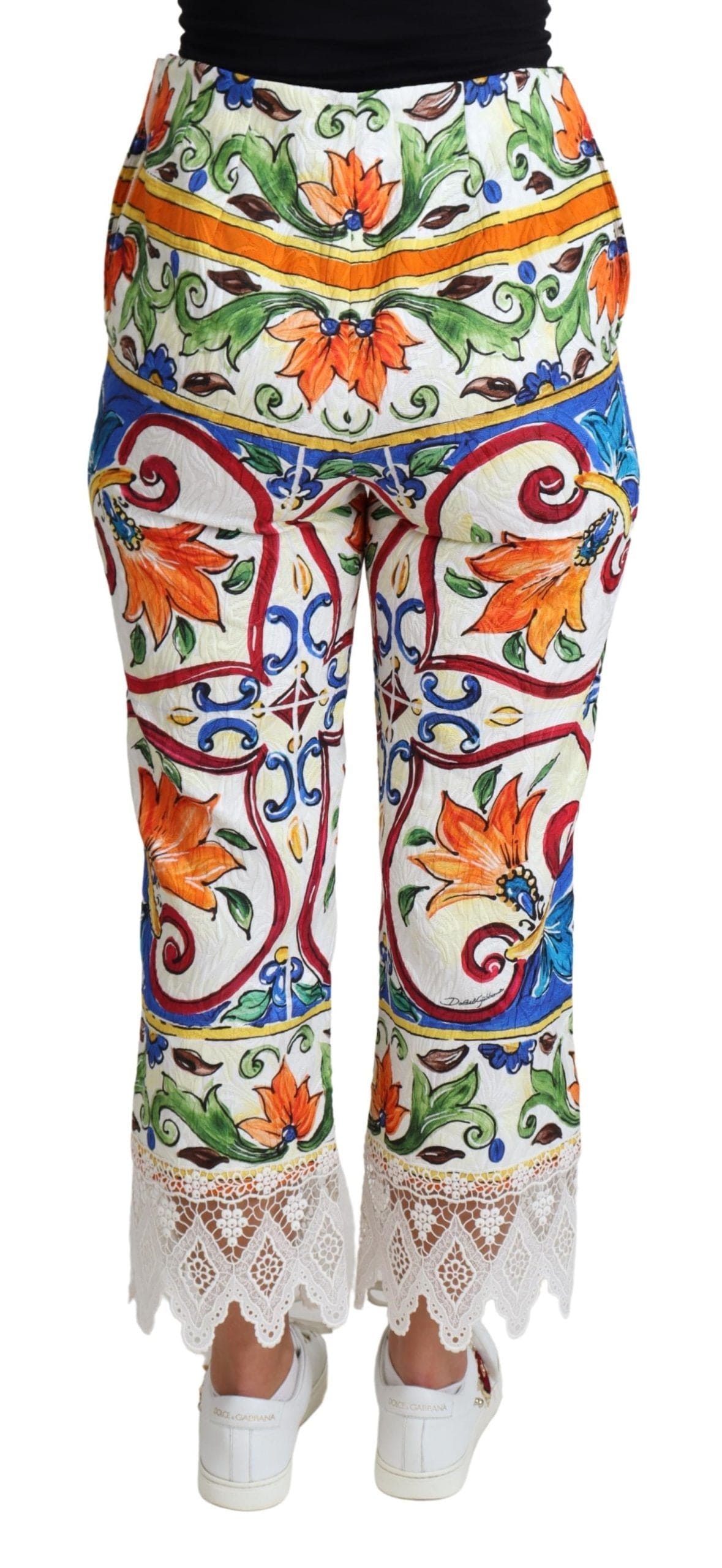 Pantalon court taille haute en majolique Dolce &amp; Gabbana