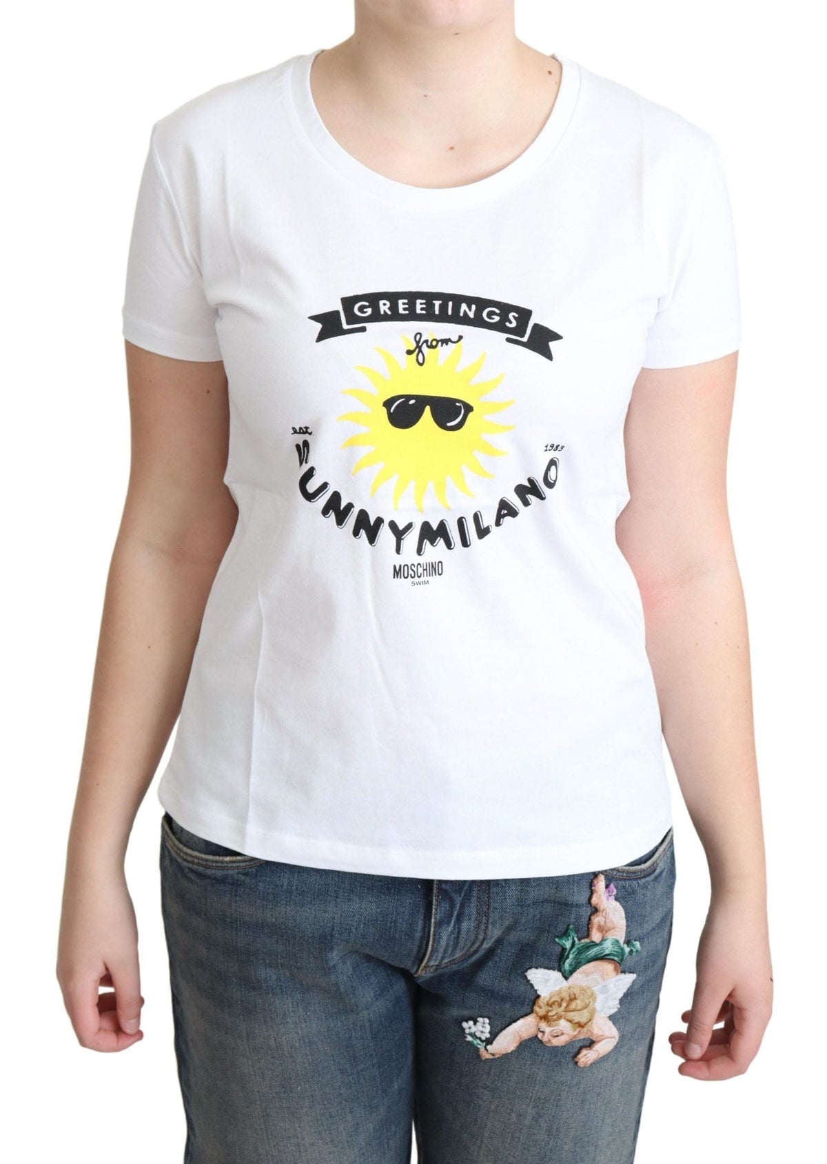 T-shirt en coton imprimé Moschino Sunny Milano