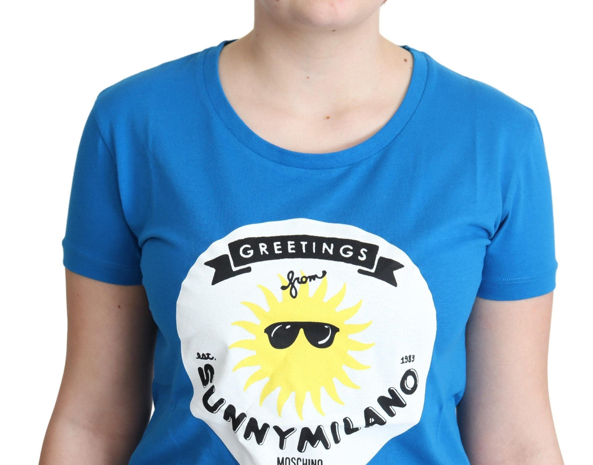 T-shirt à col rond chic Moschino Sunny Milano