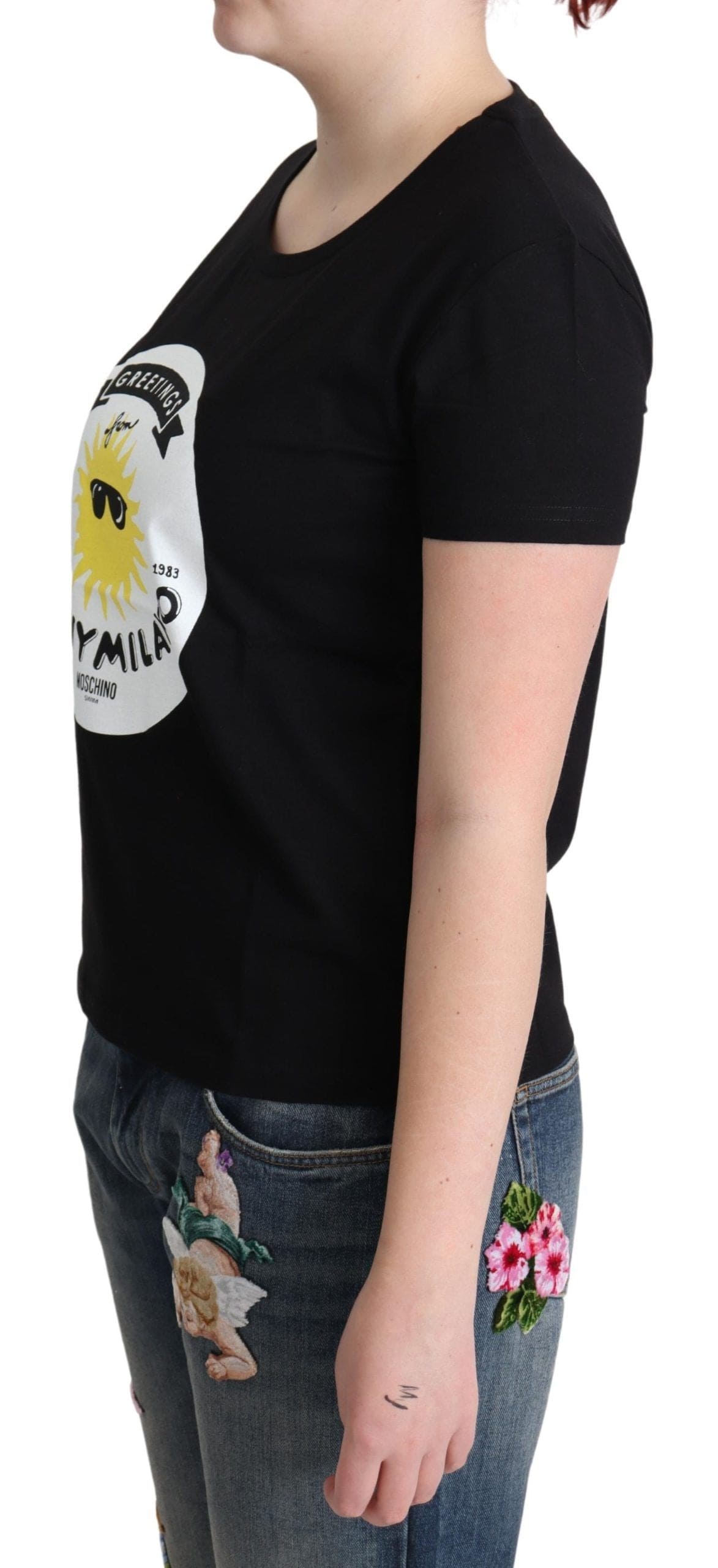 T-shirt en coton chic Moschino avec imprimé Milano