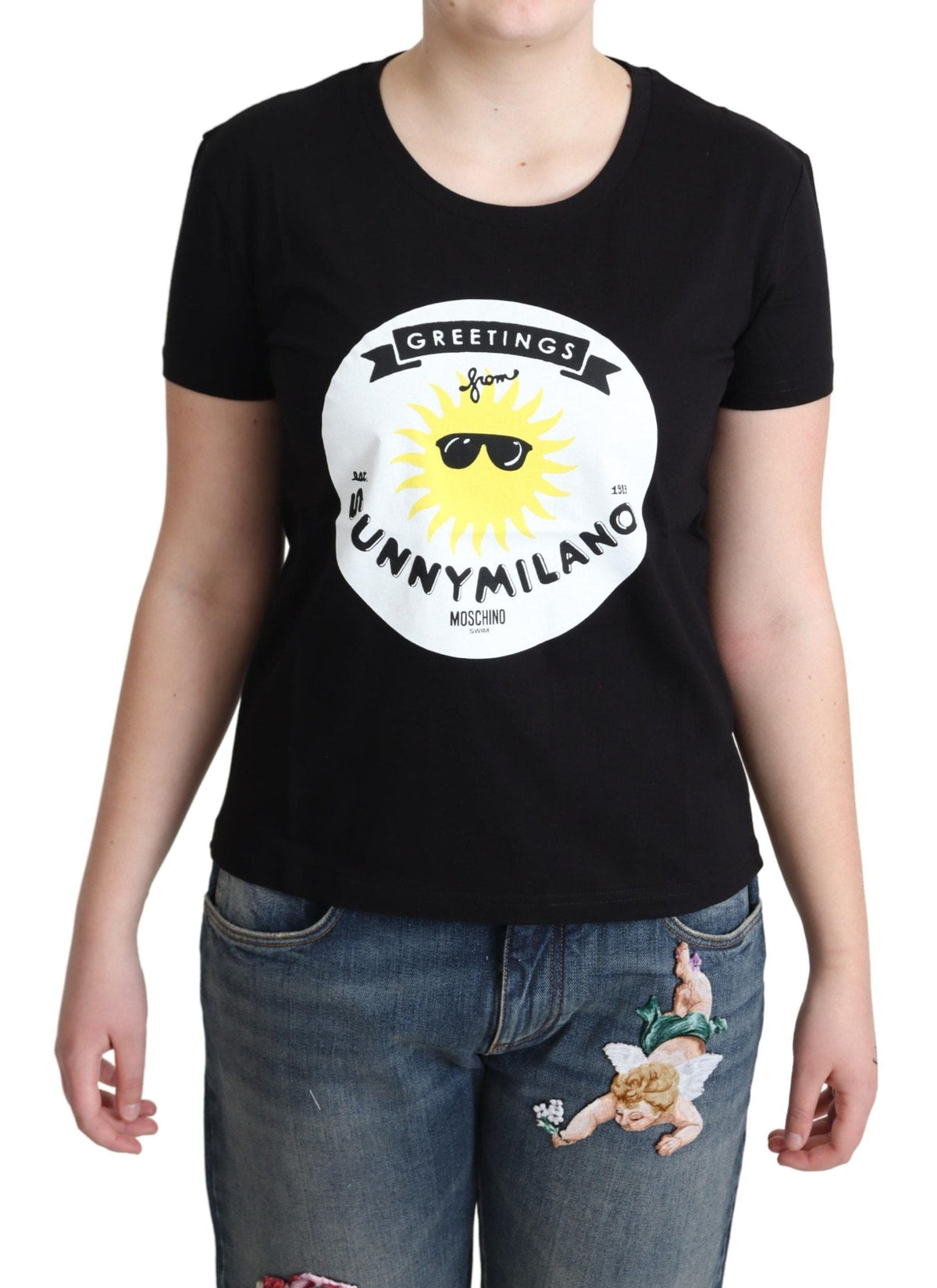 T-shirt en coton chic Moschino avec imprimé Milano