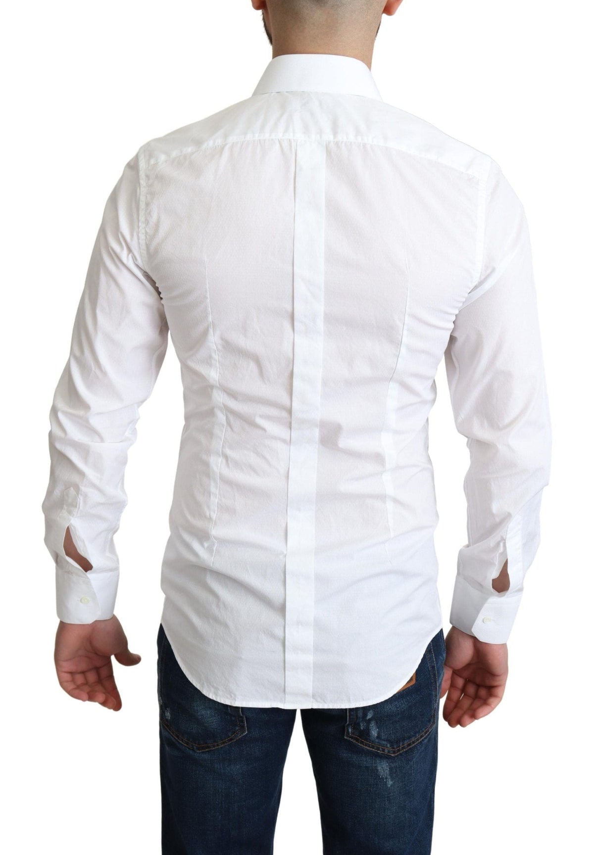 Camisa elegante de algodón blanca de Dolce &amp; Gabbana