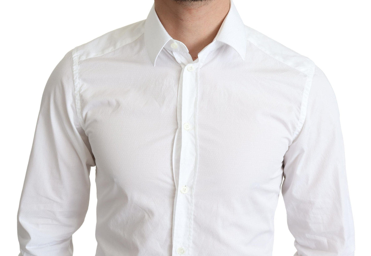 Camisa elegante de algodón blanca de Dolce &amp; Gabbana