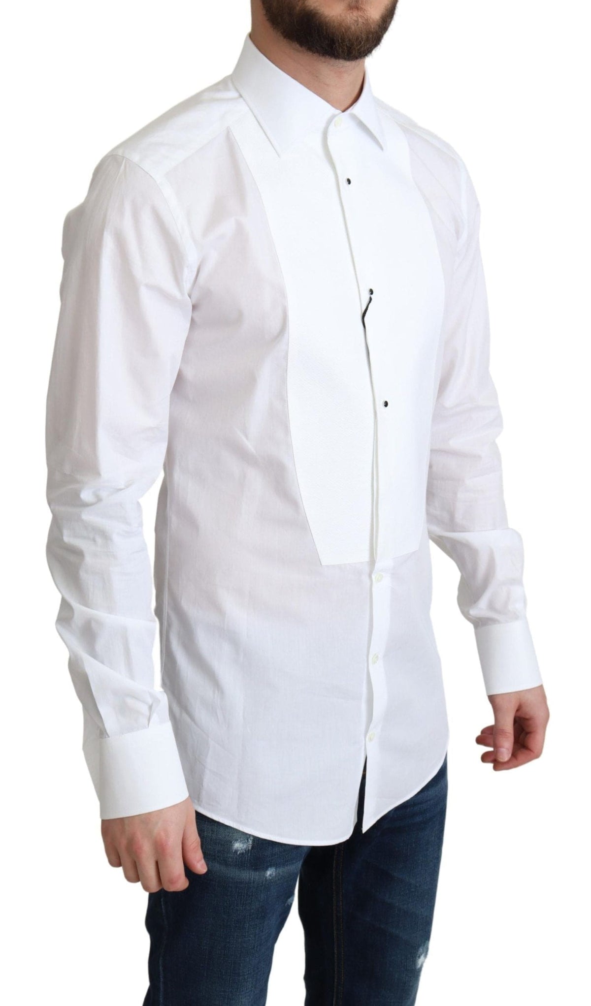 Chemise habillée élégante en coton blanc Dolce &amp; Gabbana