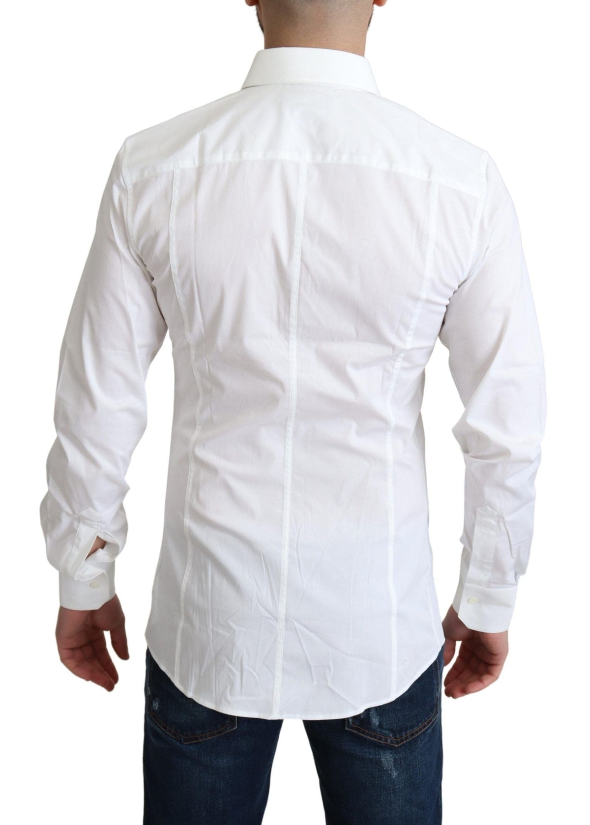 Chemise habillée élégante en coton stretch blanc Dolce &amp; Gabbana