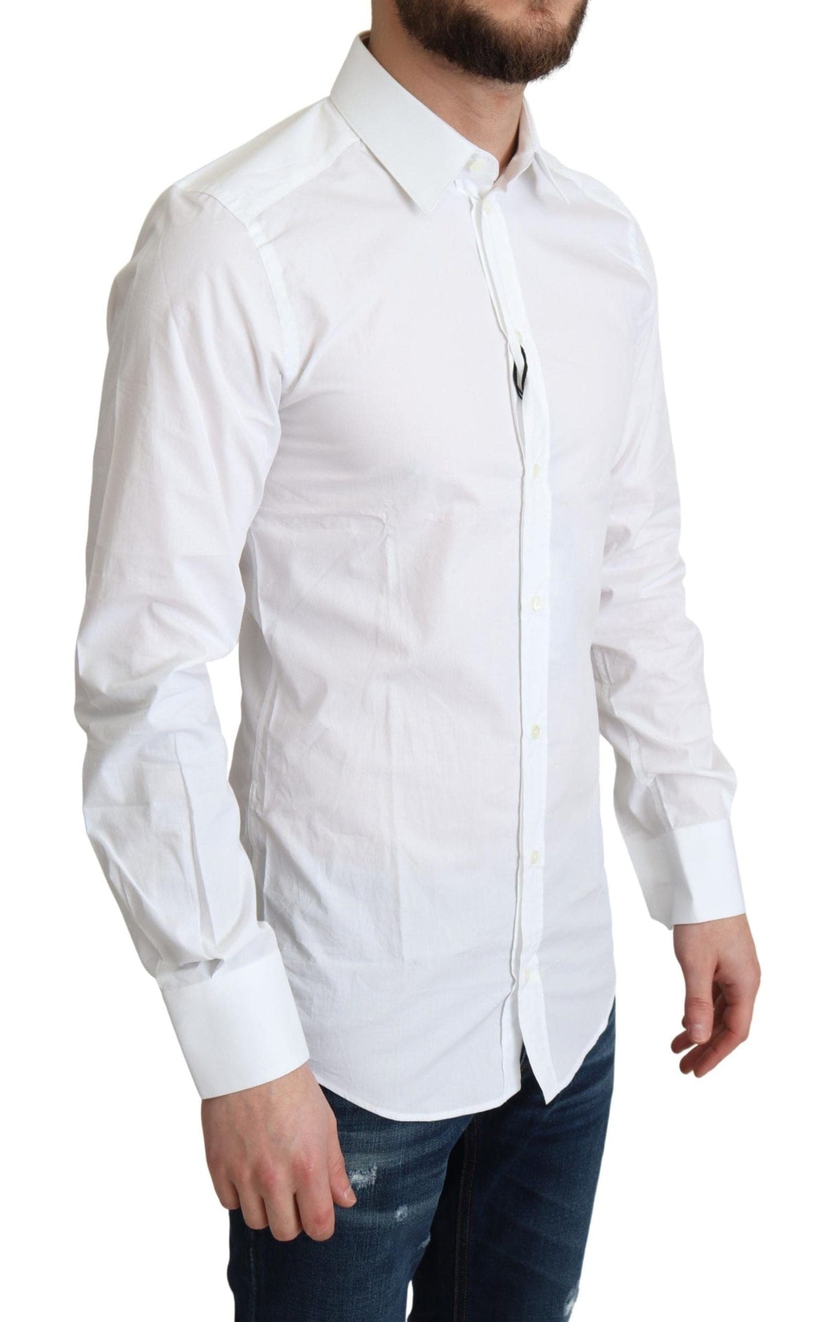 Chemise élégante en coton blanc Dolce &amp; Gabbana