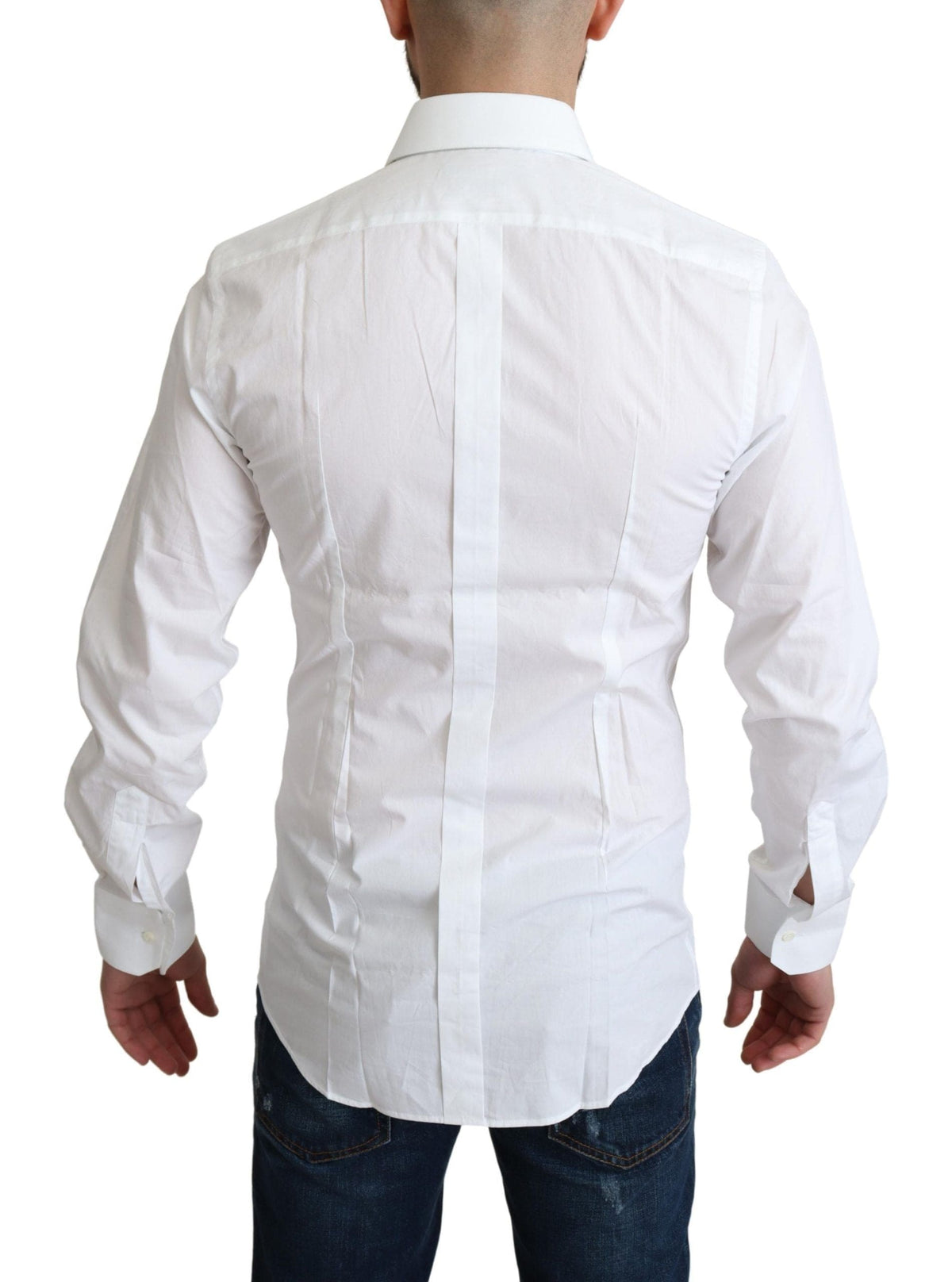 Camisa elegante de algodón blanca de Dolce &amp; Gabbana