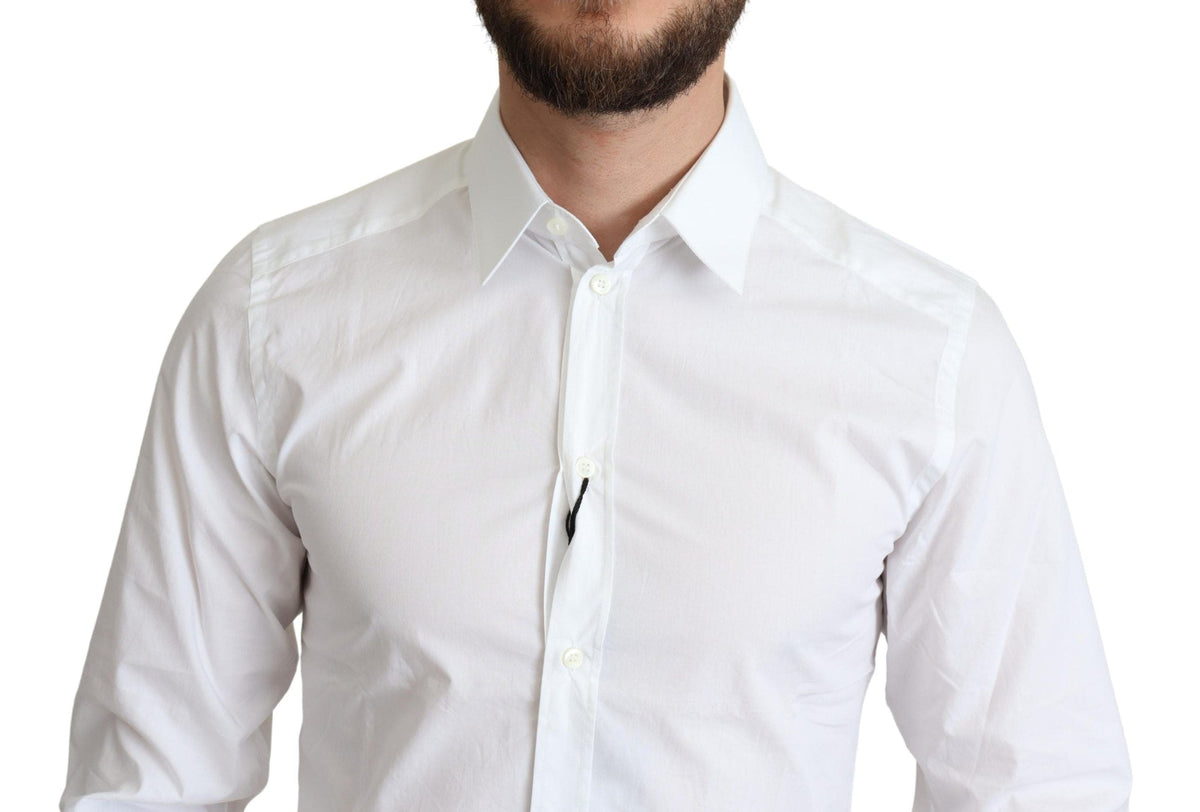 Chemise élégante en coton blanc Dolce &amp; Gabbana