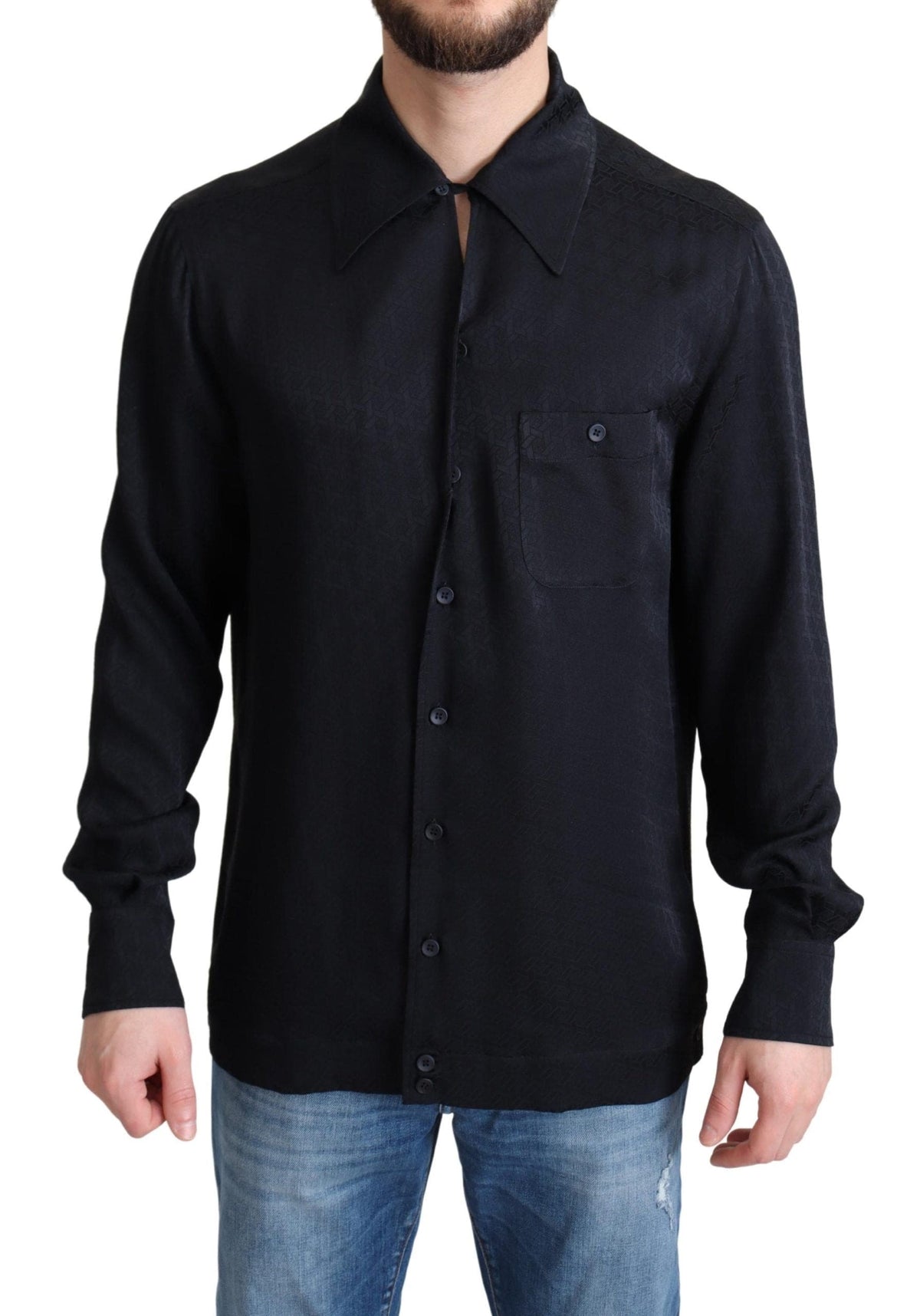 Camisa elegante informal de seda jacquard de Dolce &amp; Gabbana