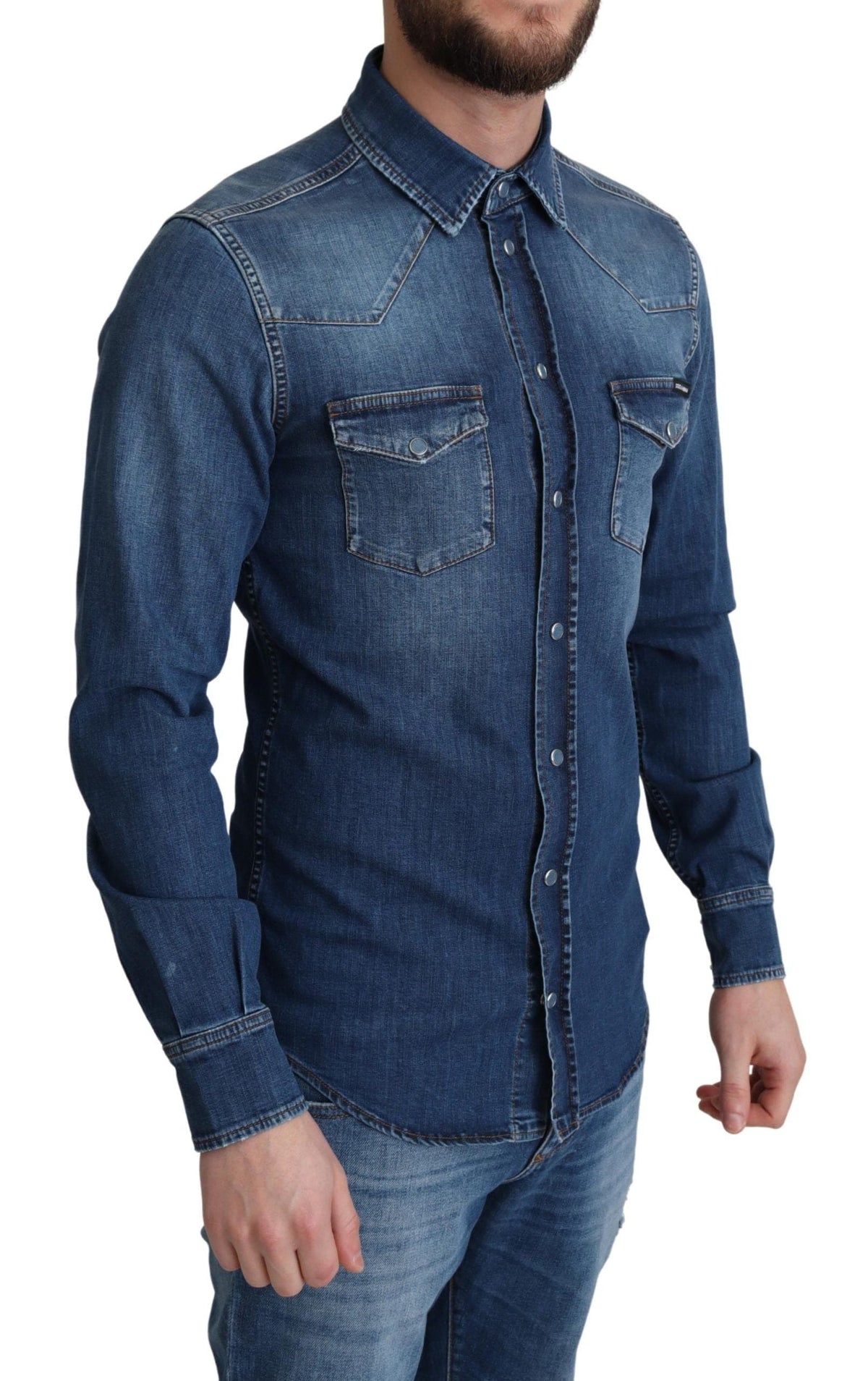 Chemise décontractée élégante à manches longues en denim Dolce &amp; Gabbana