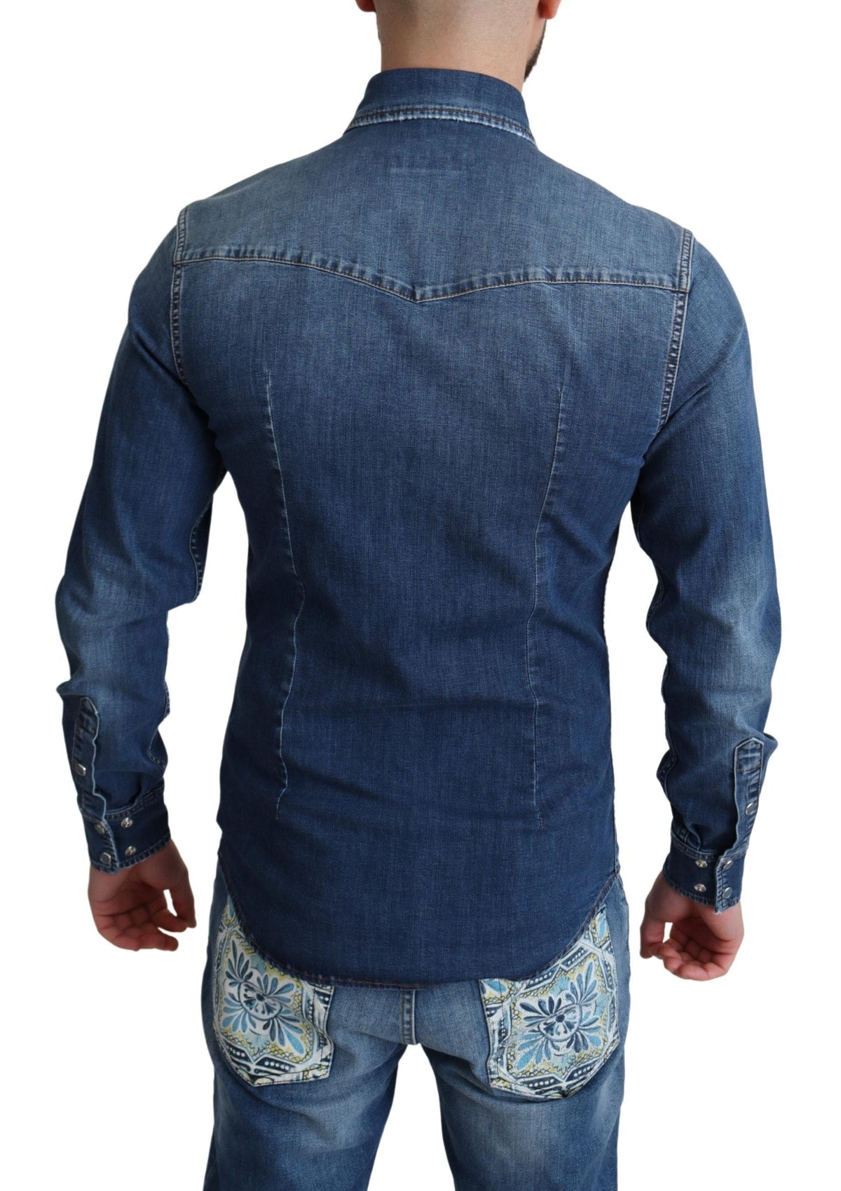 Chemise décontractée élégante à manches longues en denim Dolce &amp; Gabbana