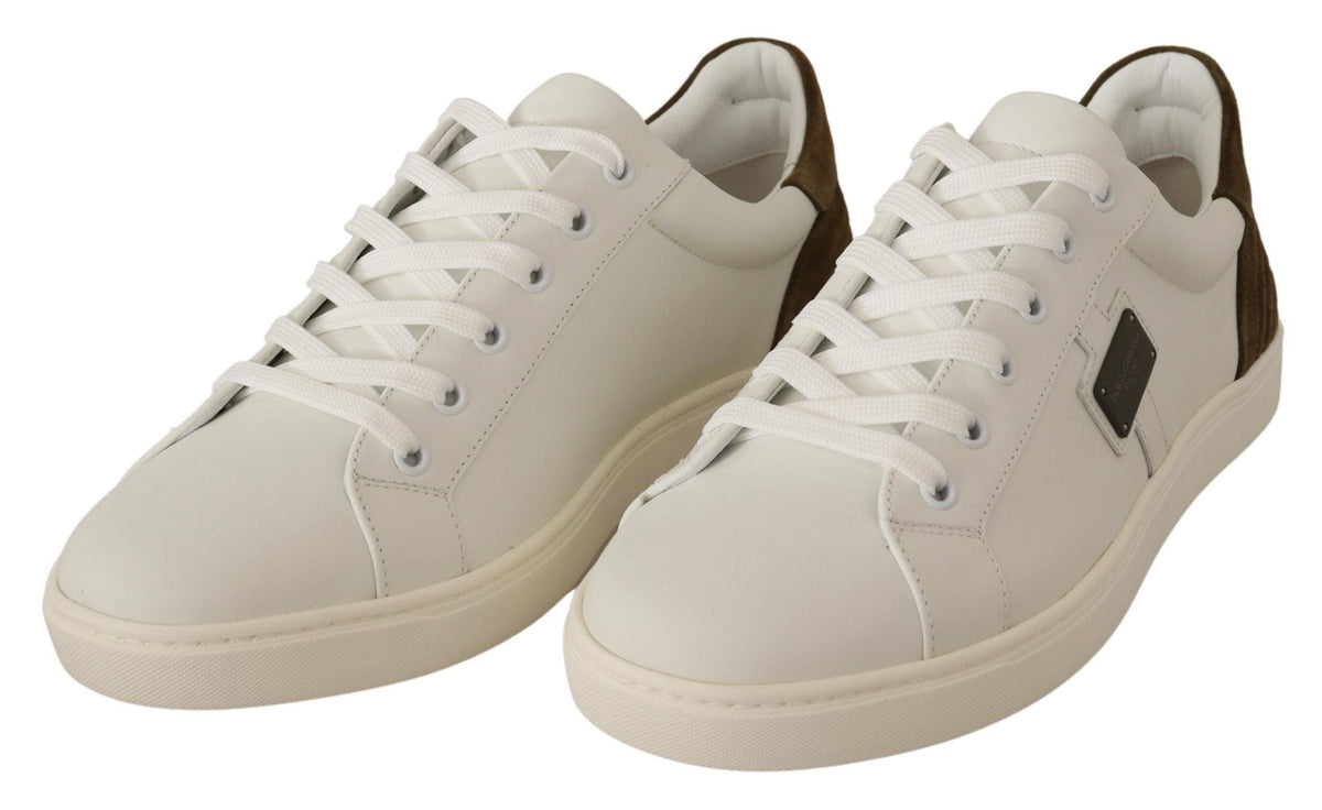 Zapatillas de deporte elegantes de piel blanca Dolce &amp; Gabbana para hombre