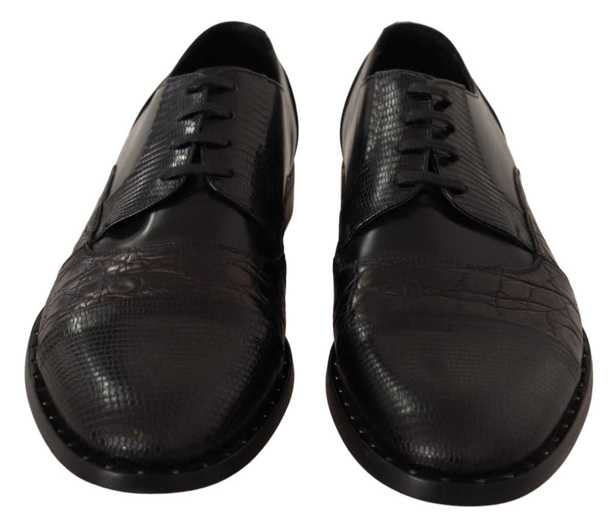 Zapatos Derby Oxford elegantes negros con punta de ala de Dolce &amp; Gabbana