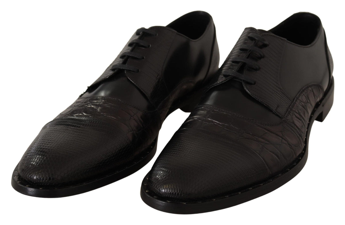 Zapatos Derby Oxford elegantes negros con punta de ala de Dolce &amp; Gabbana