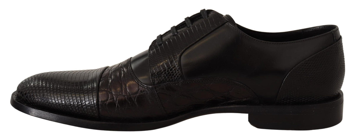 Zapatos Derby Oxford elegantes negros con punta de ala de Dolce &amp; Gabbana