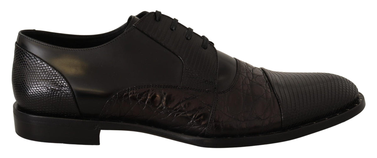 Zapatos Derby Oxford elegantes negros con punta de ala de Dolce &amp; Gabbana