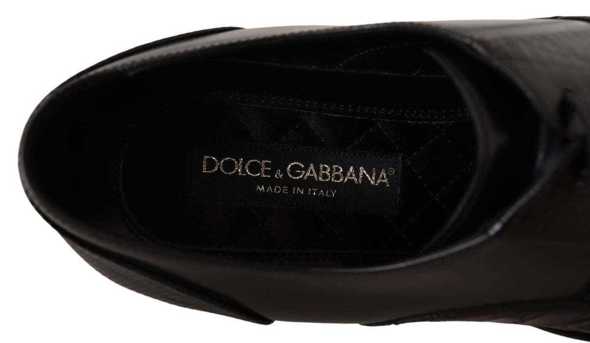 Zapatos Derby Oxford elegantes negros con punta de ala de Dolce &amp; Gabbana