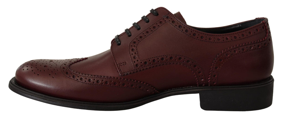 Chaussures Derby élégantes en cuir bordeaux Dolce &amp; Gabbana