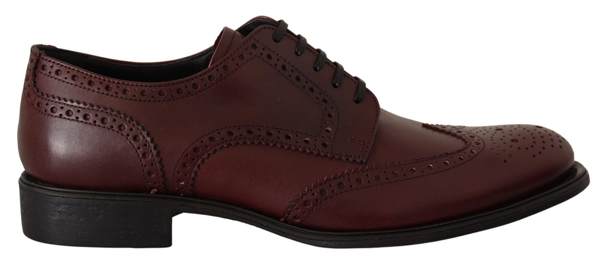 Chaussures Derby élégantes en cuir bordeaux Dolce &amp; Gabbana