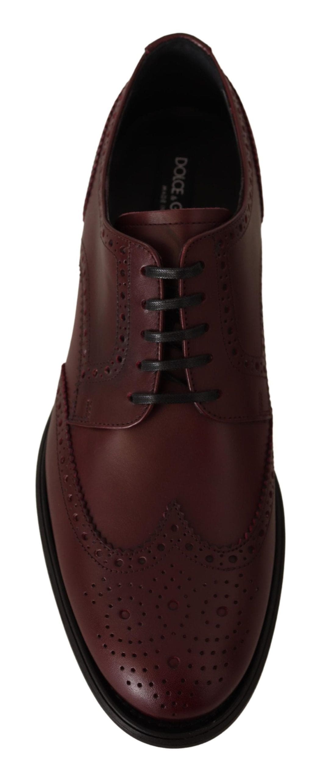 Chaussures Derby élégantes en cuir bordeaux Dolce &amp; Gabbana