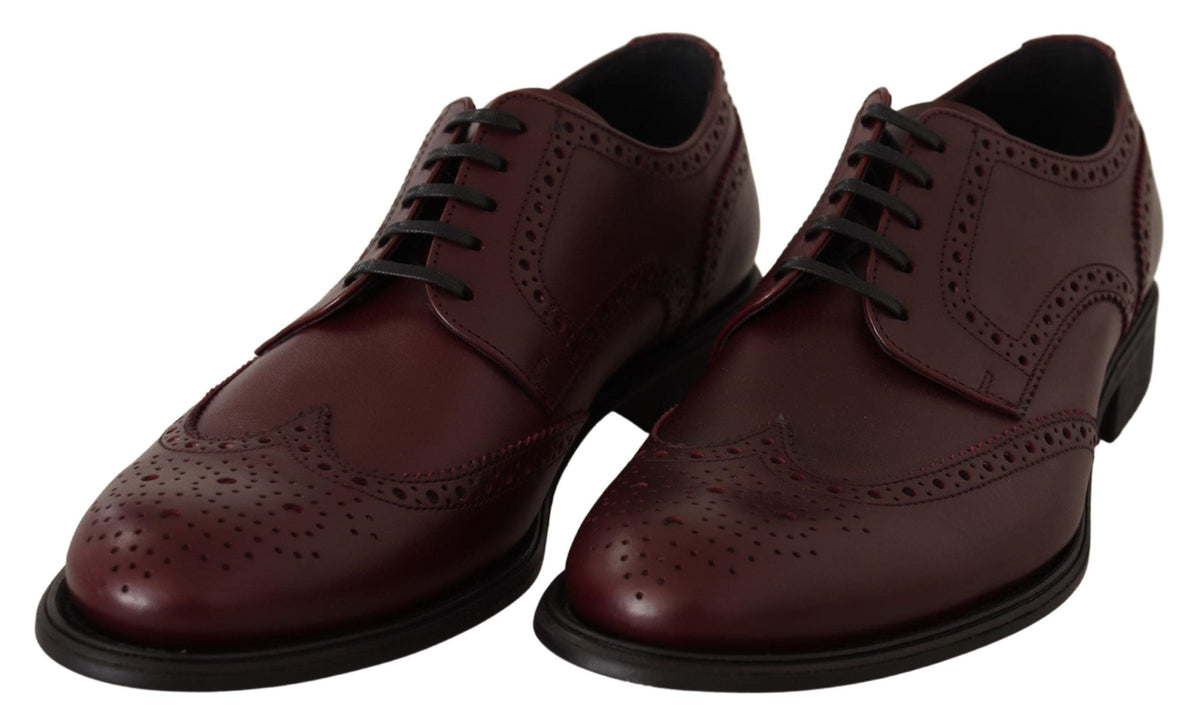 Chaussures Derby élégantes en cuir bordeaux Dolce &amp; Gabbana