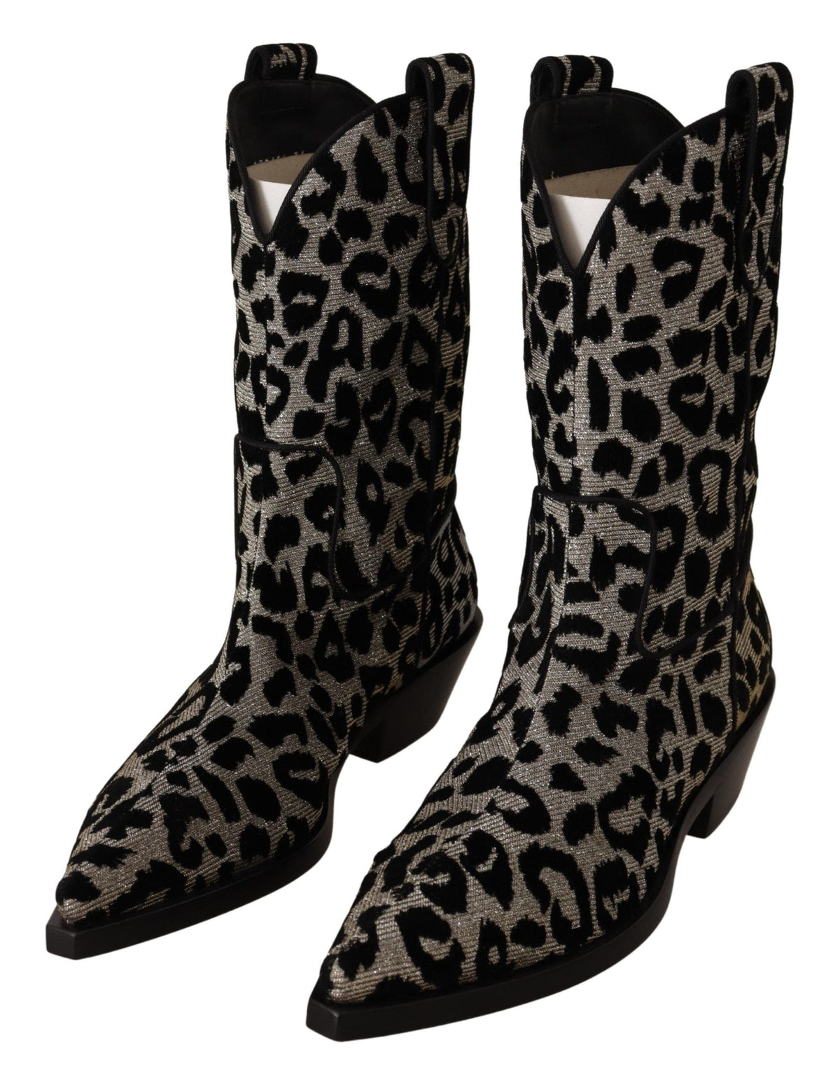 Botas de media caña con estampado de leopardo elegantes de Dolce &amp; Gabbana