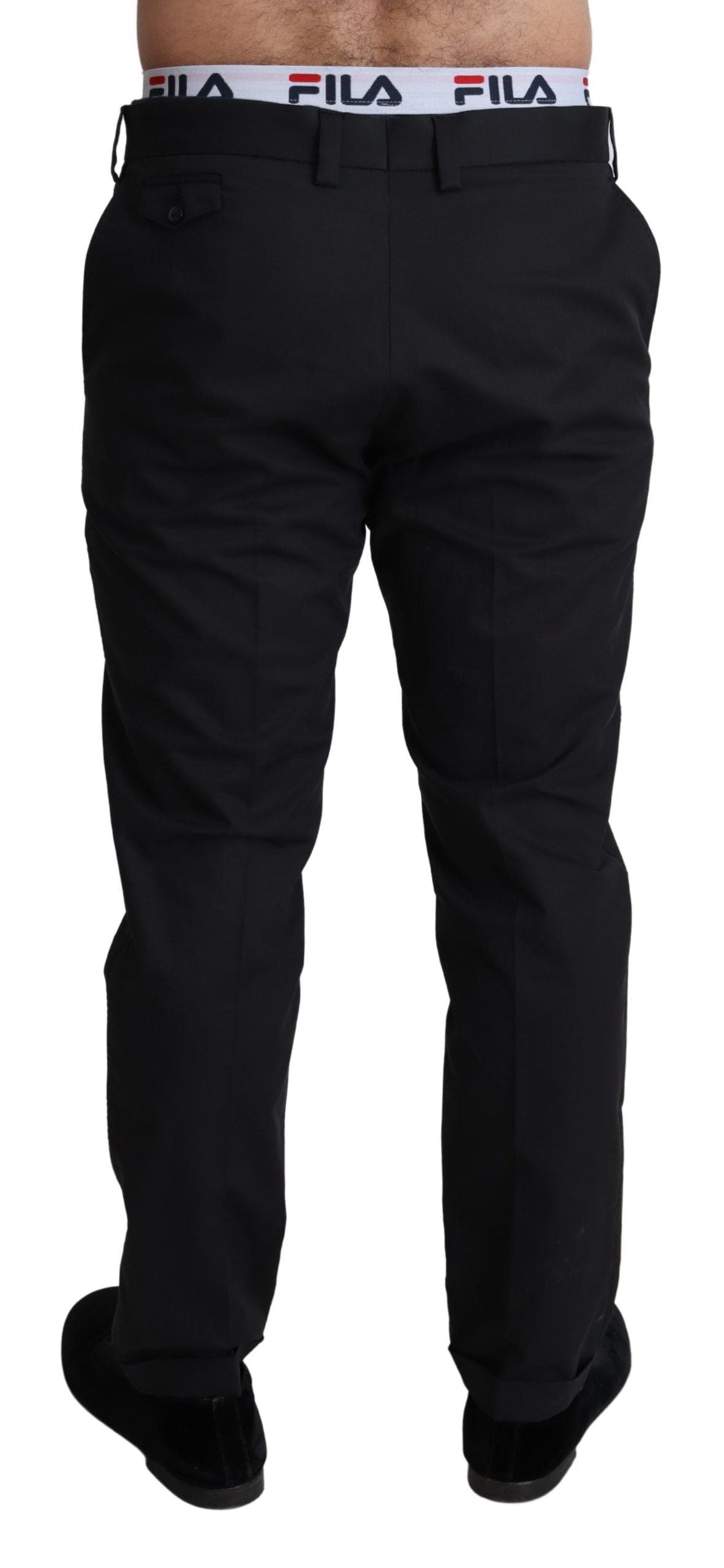 Pantalon élégant en coton stretch noir Dolce &amp; Gabbana