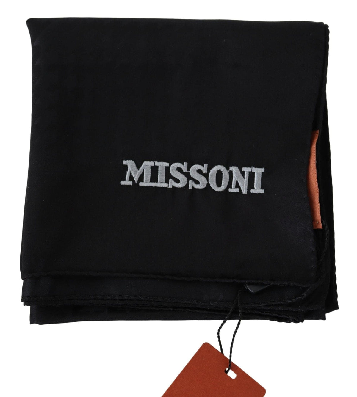 Missoni Elegant Black Wool Scarf with Logo Embroidery