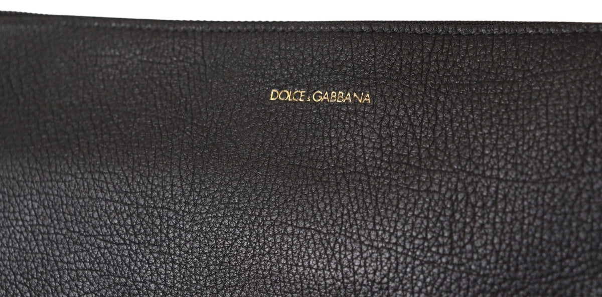 Sac à bandoulière élégant en cuir noir Dolce &amp; Gabbana