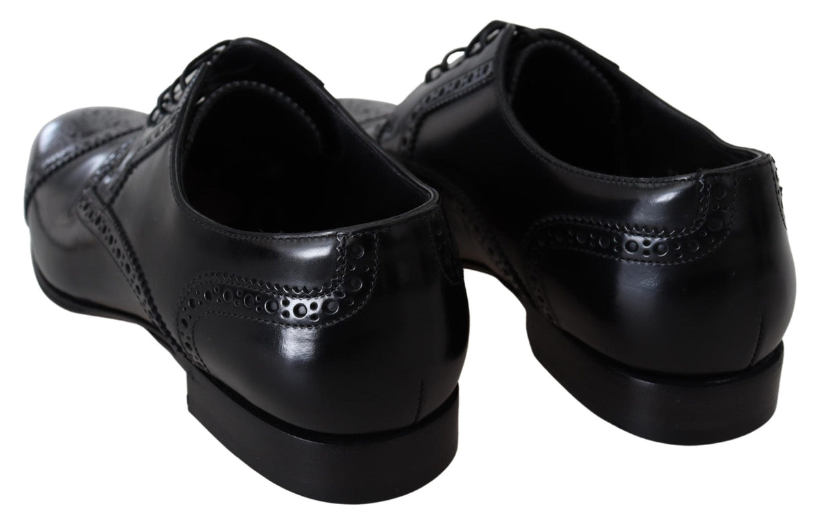 Chaussures Derby élégantes en cuir noir Dolce &amp; Gabbana