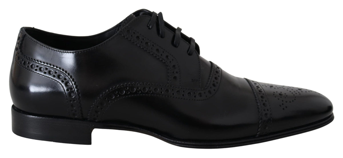 Chaussures Derby élégantes en cuir noir Dolce &amp; Gabbana