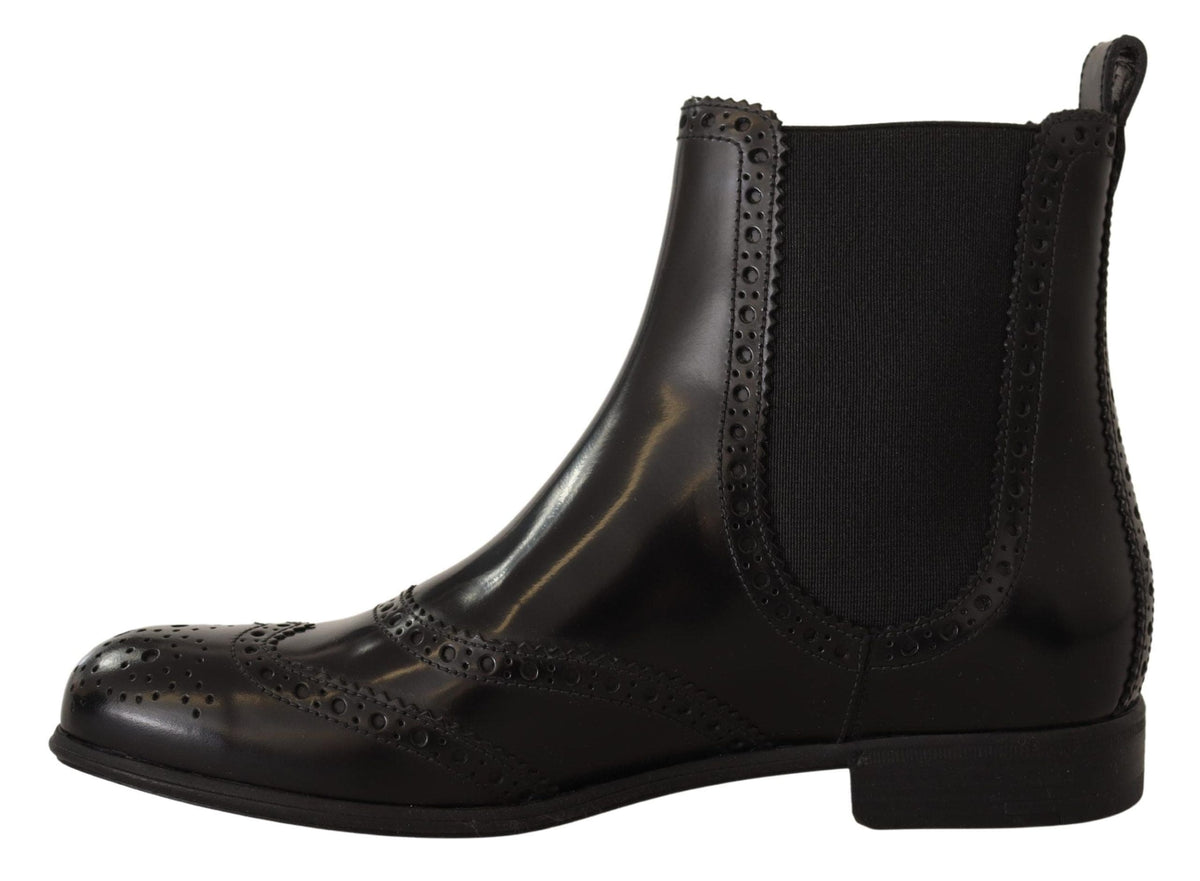 Bottines Oxford noires élégantes à bout golf Dolce &amp; Gabbana