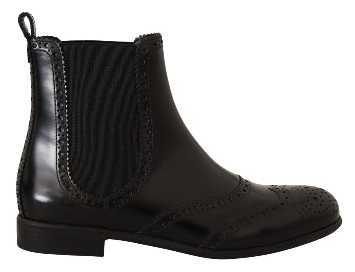 Bottines Oxford noires élégantes à bout golf Dolce &amp; Gabbana