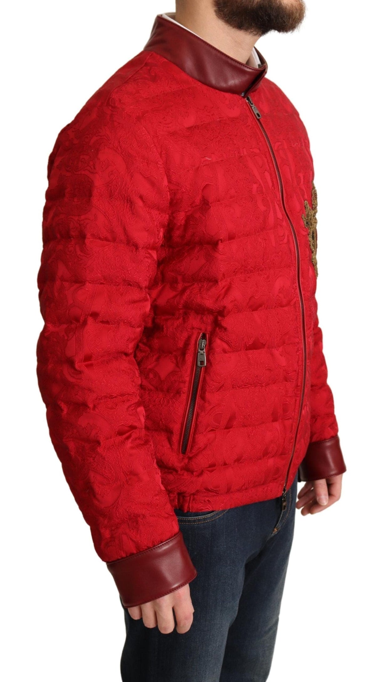 Veste bomber rouge et or Dolce &amp; Gabbana