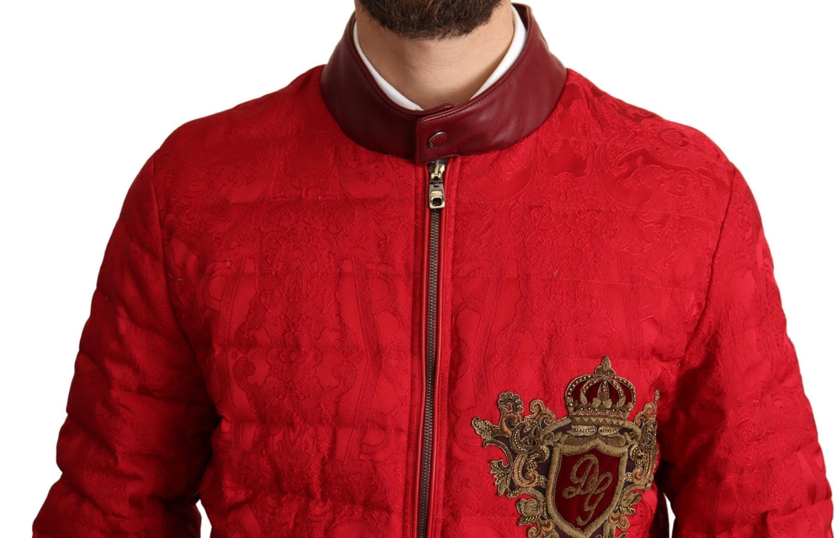 Cazadora bomber roja y dorada de diseño de Dolce &amp; Gabbana