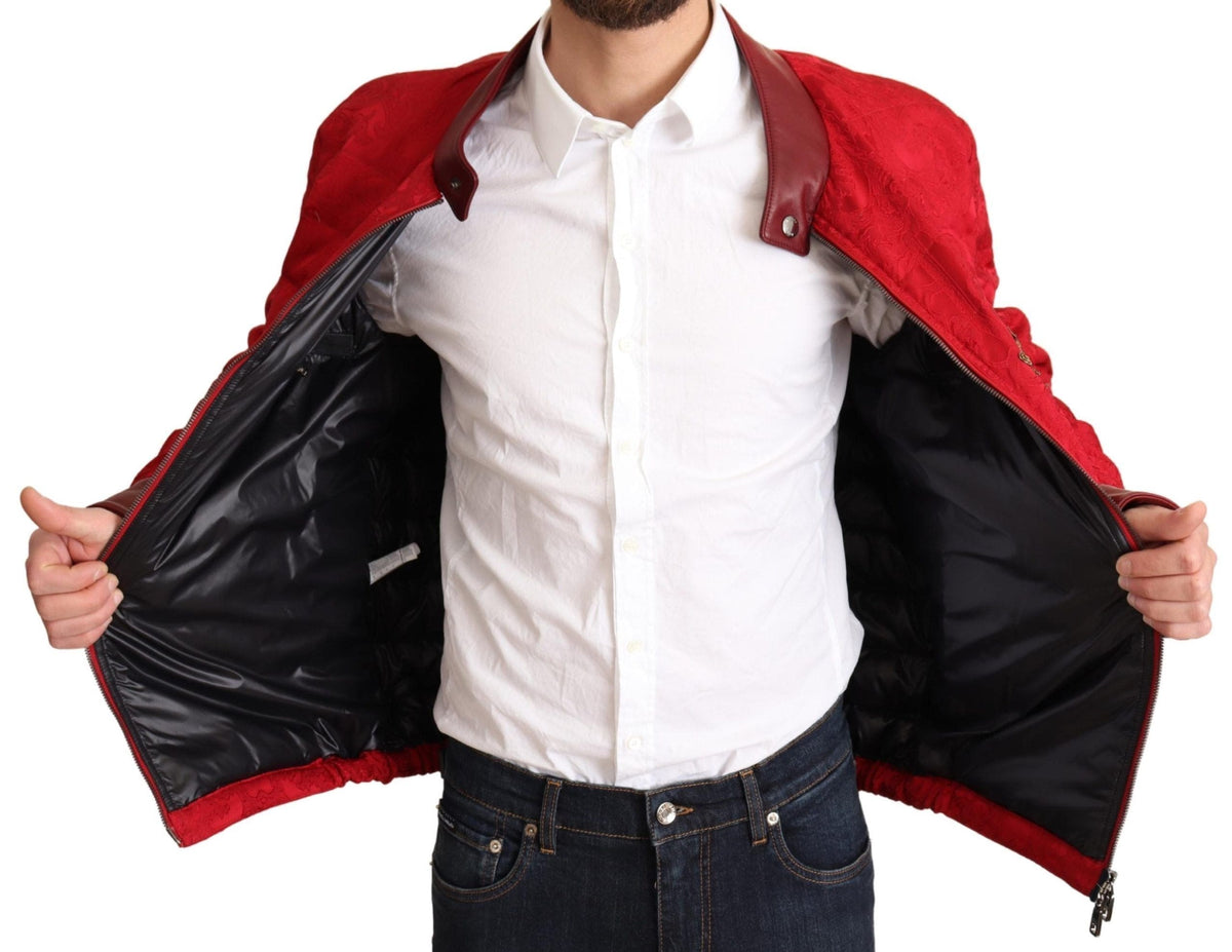 Veste bomber rouge et or Dolce &amp; Gabbana