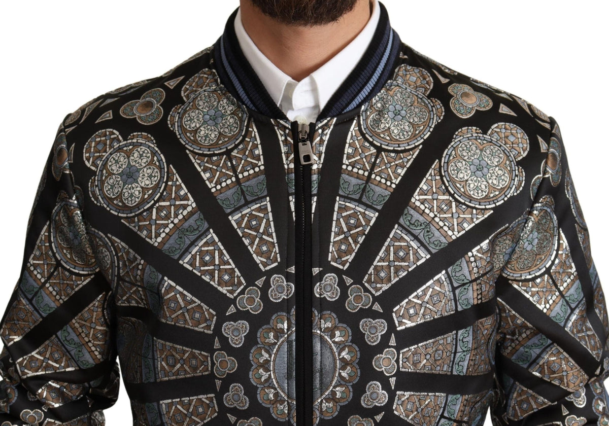 Veste bomber élégante en jacquard Dolce &amp; Gabbana en bleu