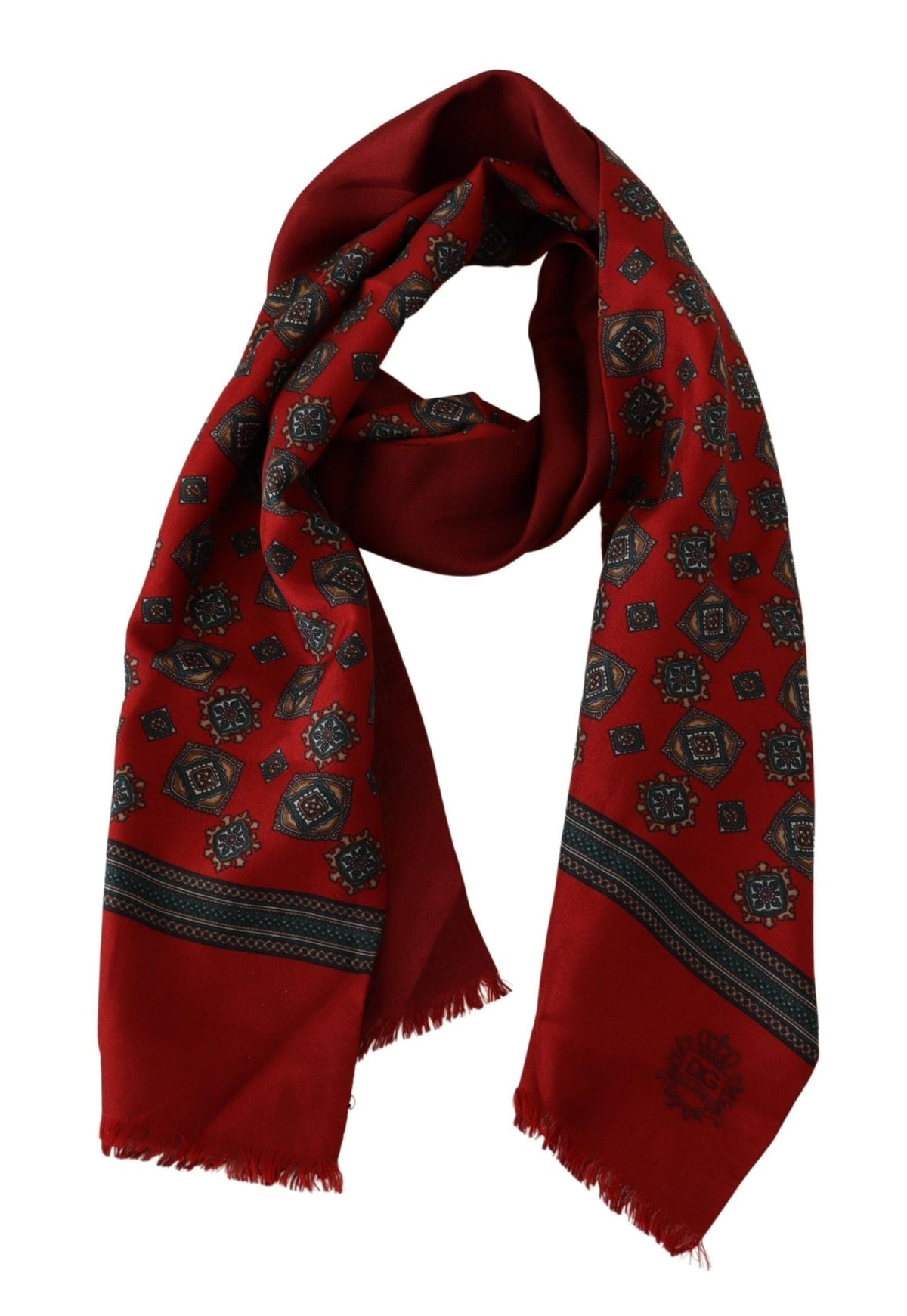 Foulard en soie rouge élégant Dolce &amp; Gabbana