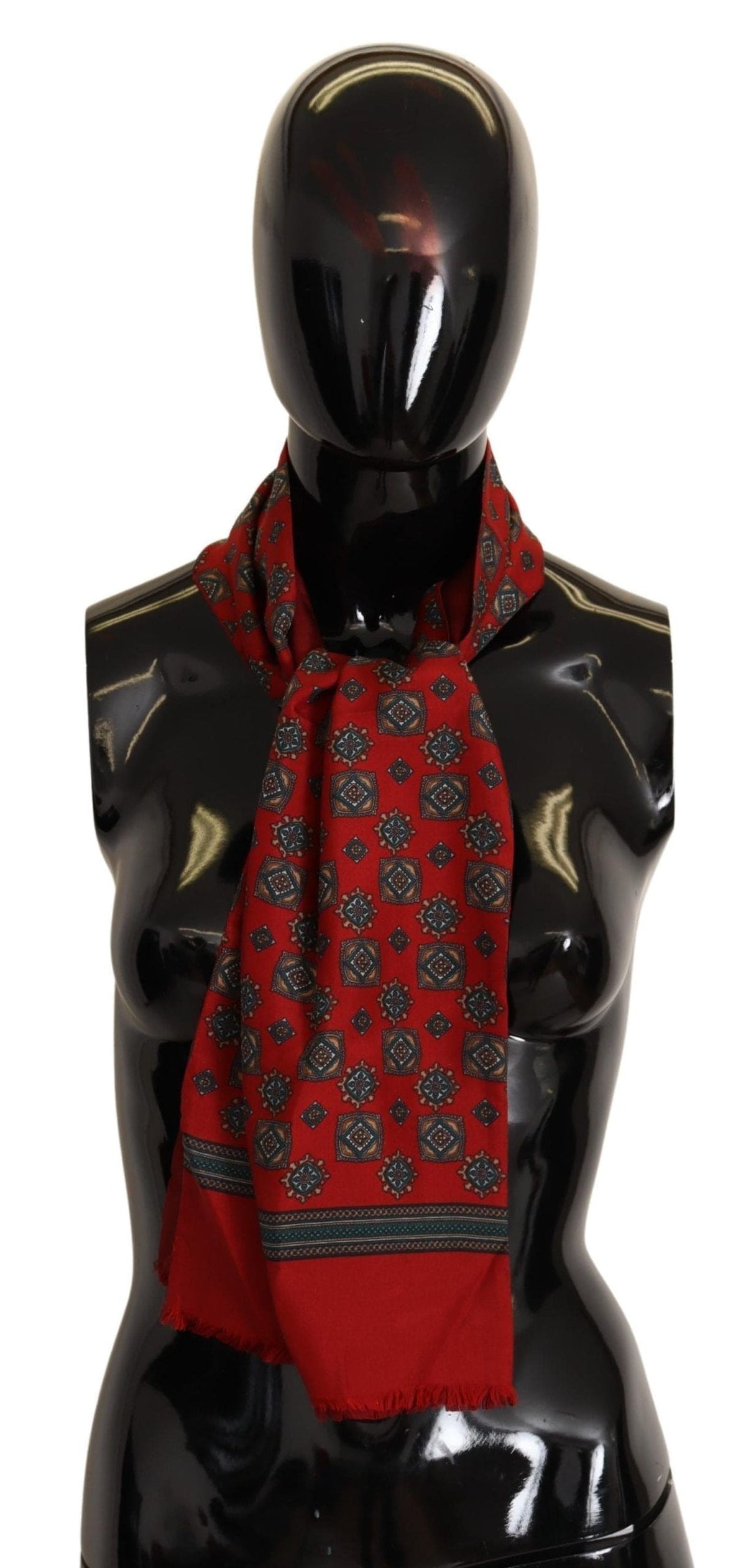 Foulard en soie rouge élégant Dolce &amp; Gabbana