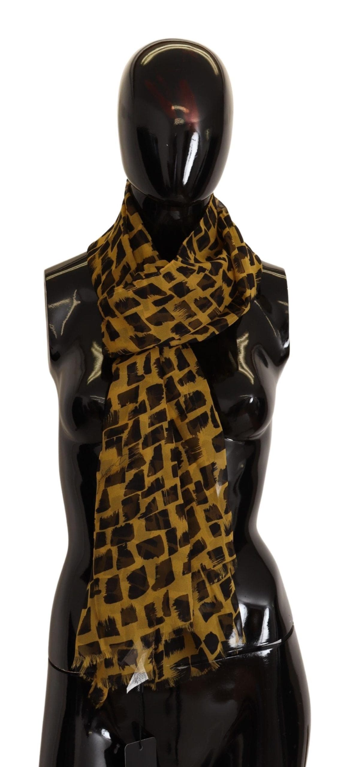 Foulard en soie élégant Dolce &amp; Gabbana en jaune et noir