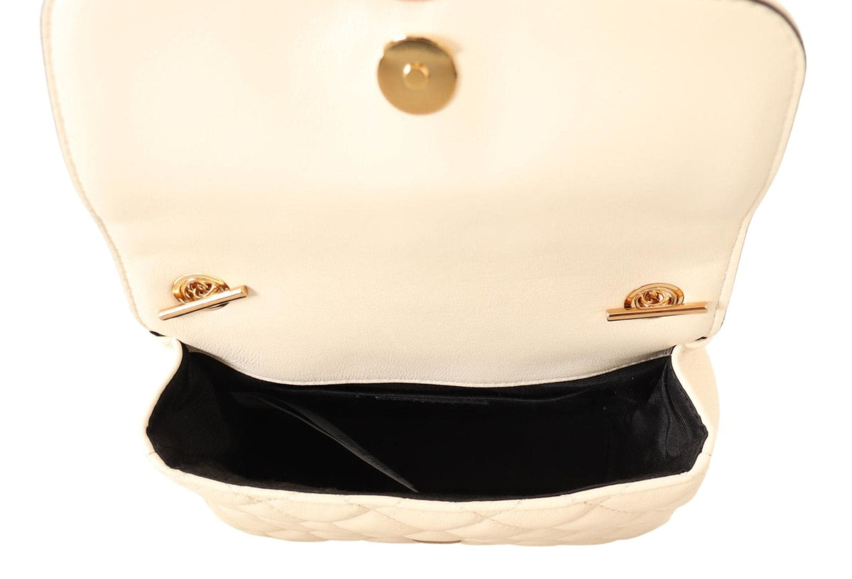 Sac à bandoulière Versace Chic en cuir nappa blanc pur