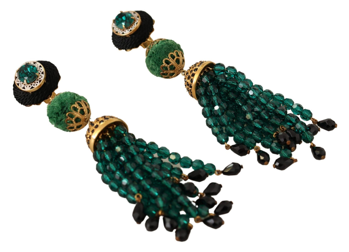 Elegantes pendientes de clip con cristales de Dolce &amp; Gabbana